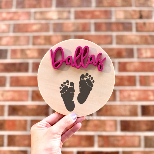 3D Name Baby Arrival Announcement Sign, Baby Name With Birth Stats, Personalized Baby Announcement Sign, Sign for Hospital